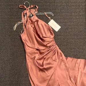 Revelry Fallon Satin Dress - Desert Rose